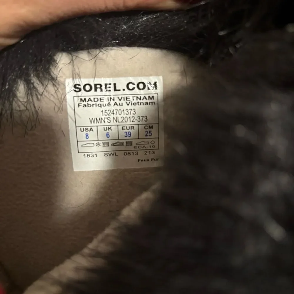 Sorel Tofino Brown Cordovan Herringbone Waterproof Winter Tall Boots- Size 8